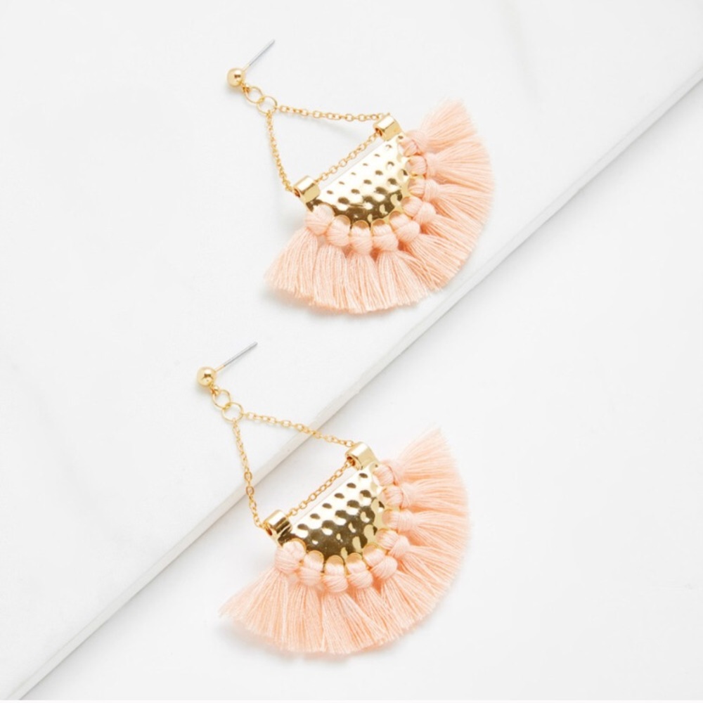 GOLD/PINK TASSEL EARRINGS only 3 PAIRS LEFT